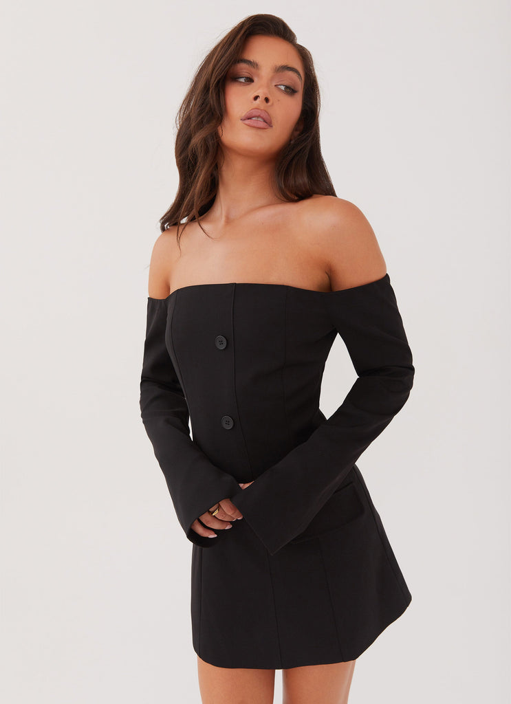 Dominique Blazer Mini Dress - Black