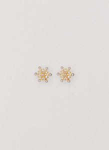 Crystal Snowflake Earring - Gold