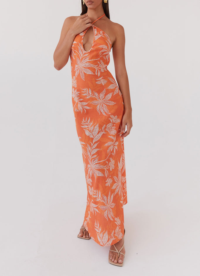 Keliegh Linen Maxi Dress - Tropic Sunset