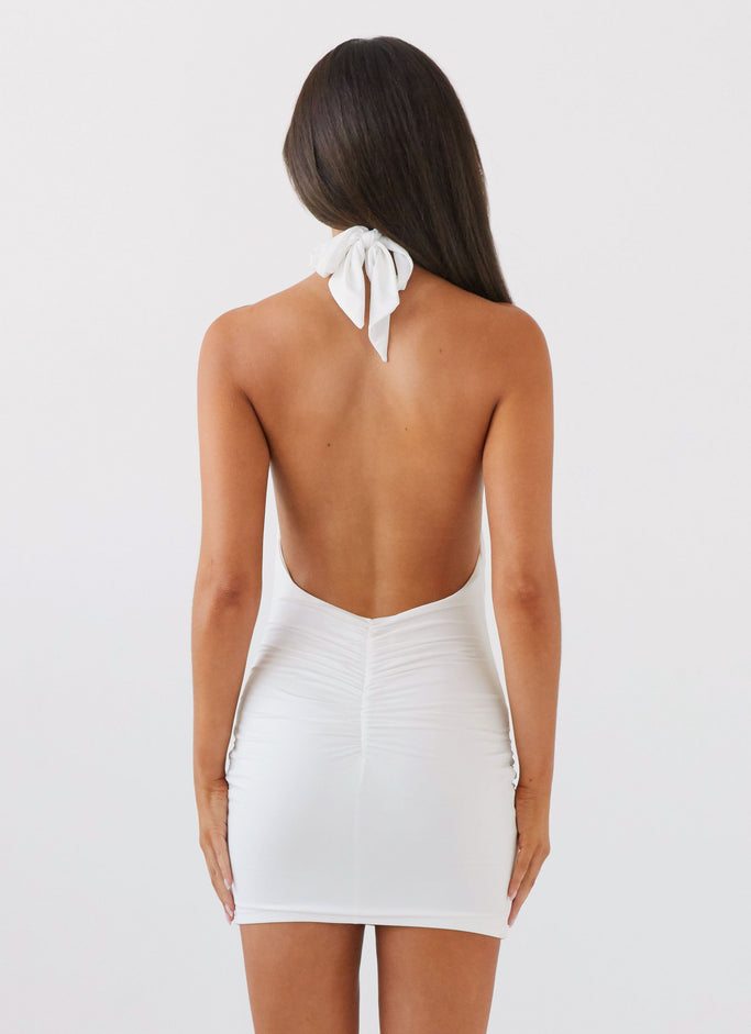 Samara Halterneck Mini Dress - White