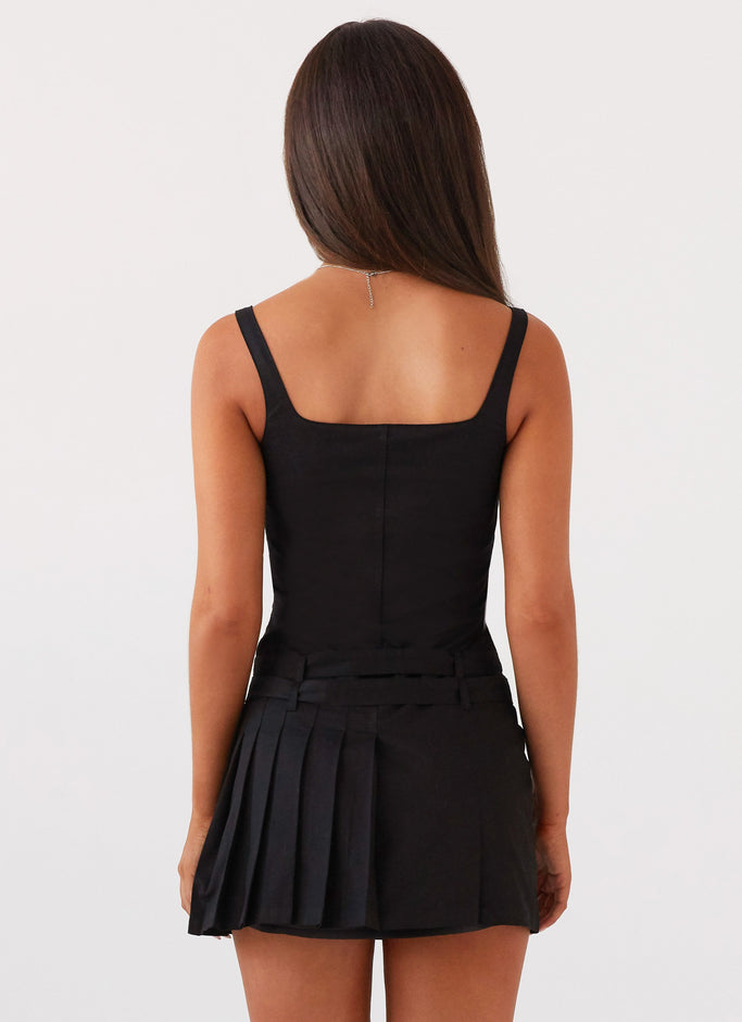 Lynette Buckle Mini Dress - Black