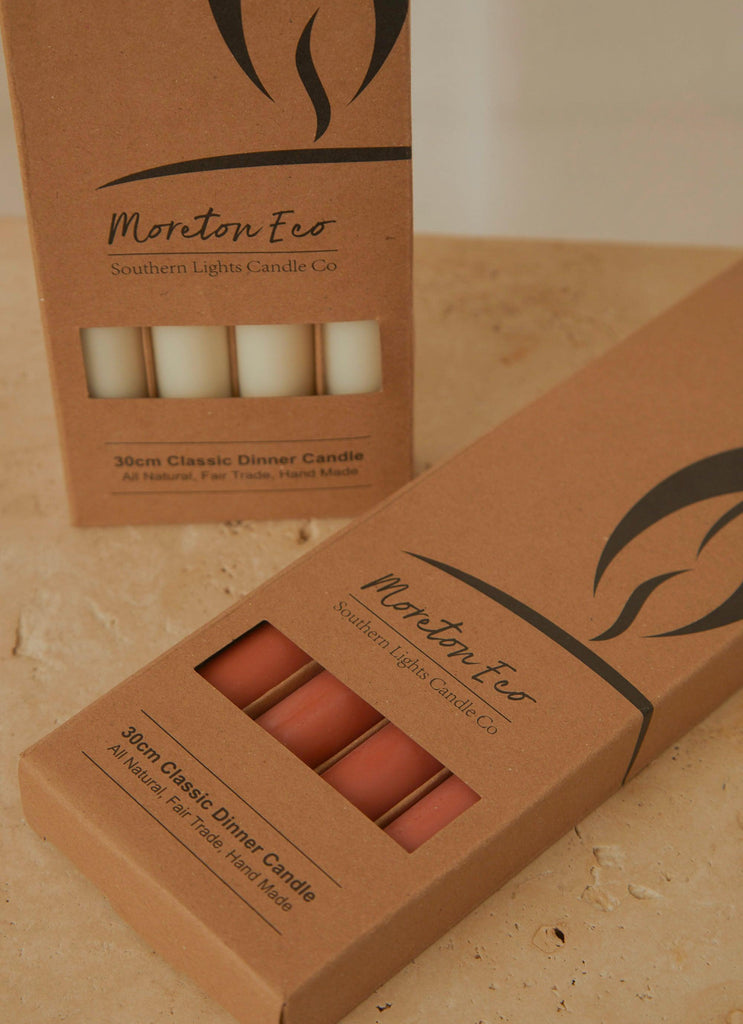 Moreton 30cm Eco Dinner Candle Pack of 4 - Baked Clay - Peppermayo